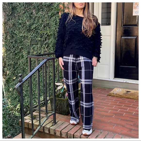 #31 Fall PARIS black/white
bold check print wide leg Fabulous Soft Knit Pants - Picture 6 of 8